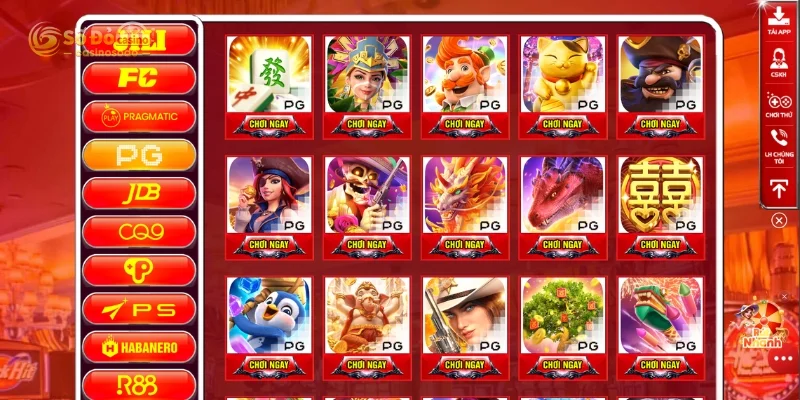 PG Gaming sở hữu nhiều trò chơi hấp dẫn với tỷ lệ RTP cao