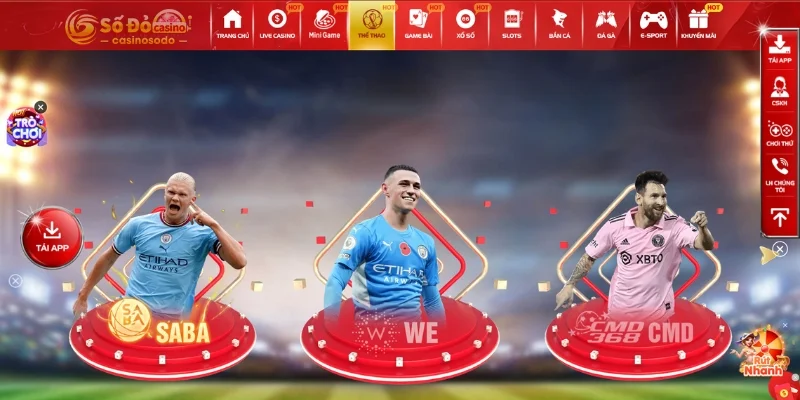 Sảnh SABA Sports ấn tượng tại nhà cái SODO với nhiều kèo thể thao hấp dẫn
